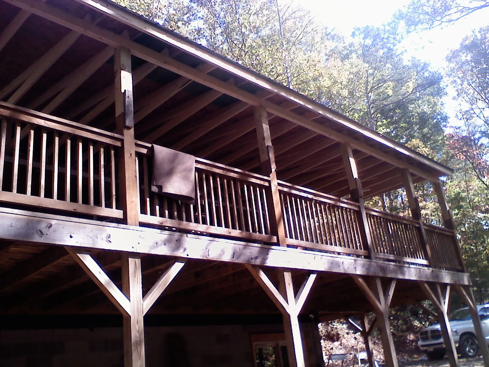 Timber framing under a new elevated porch and deck — Roof Leak Repair in Towaco by Roofing Brothers